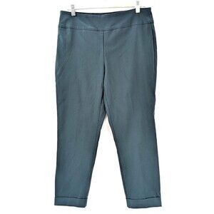 Tribal Dark Forest Green Cuffed Ankle Straight Leg Mid Rise Pull-On Pants 32x25